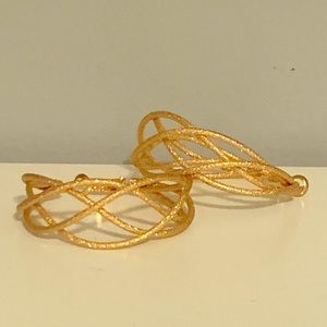 Gold Woven Hoops